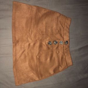 Velvet brown shirt skirt